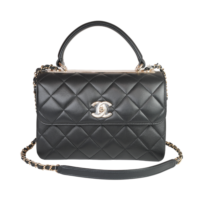 Chanel quilted flap bag in black lambskin