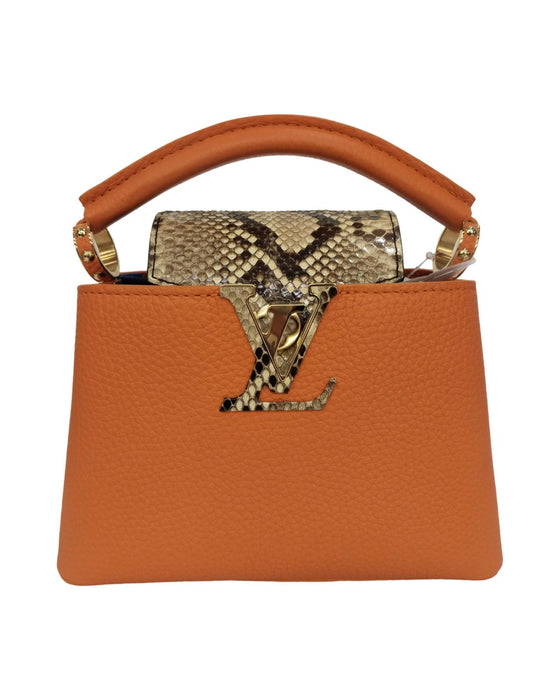 LV CAPUCINES MINI ORANGE PHYTON HANDLE NEW