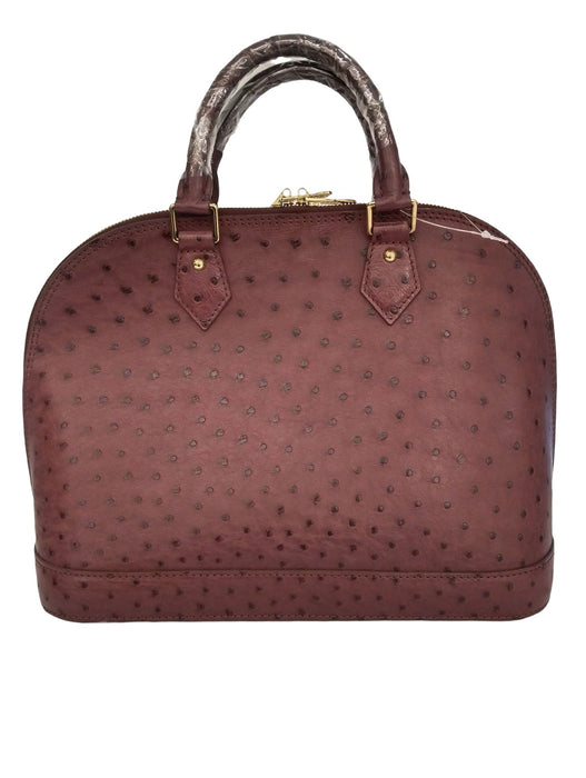 LV ALMA PM OSTRICH BURGUNDY GHW PRW PRE-LOVED