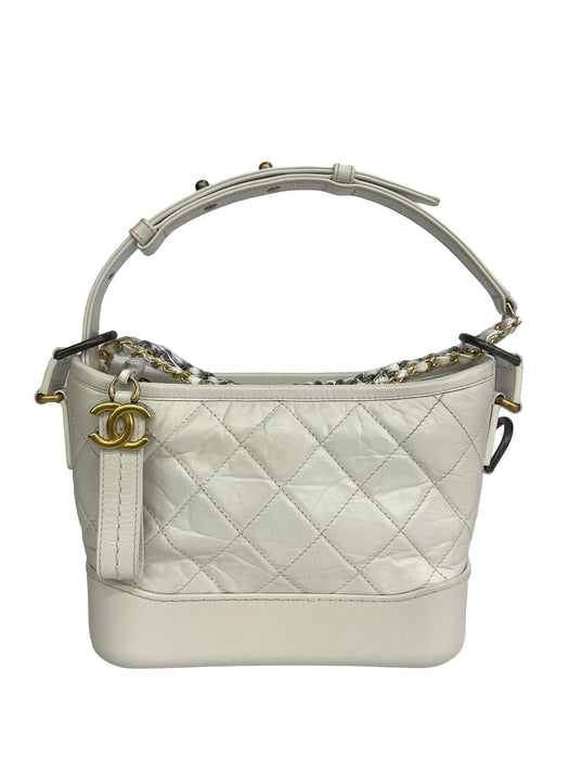 CHANEL GABRIELLE WHITE GHW SMALL PRW PRE-LOVED